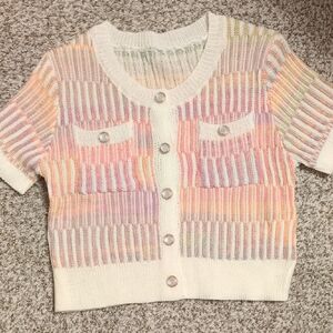 Multicolor Striped Women's Cardigan